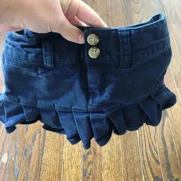 Polo Ralph Lauren Girls 3/3T Navy Blue Khaki Ruffled Adjustable-Waist Skirt - Picture 6 of 7